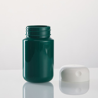 Conteneur cylindrique en plastique blanc et vert de qualité alimentaire pour capsules de médicaments et pilules, avec bouchons