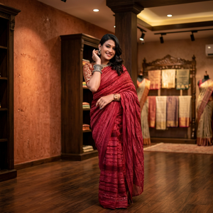 El último diseñador Georgette & Kaju Katri Crochet Work Saree Bollywood Party Wear con estampado digital Vestido elegante - Product Image 2