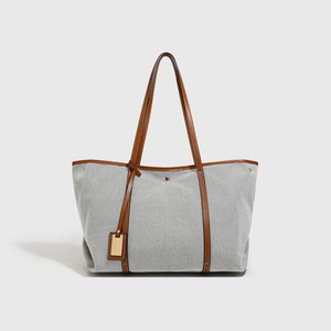 กระเป๋าผ้าแคนวาสแบบสั่งทำสีสันตัดกันจากโรงงาน – กระเป๋าสะพายไหล่ผู้หญิงขนาดใหญ่จุของได้มาก - Product Image 1