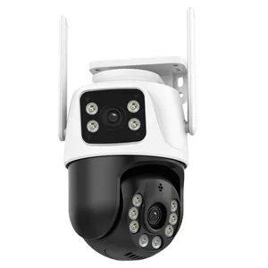 Icsee ngoài trời 6MP ống kính kép không dây PTZ CCTV Camera IP 6MP an ninh máy ảnh theo dõi Wifi Mini ống kính kép Liên kết Mạng máy ảnh