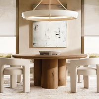 Ensemble de table à manger RH OSLO CYLINDER en chêne, 6 places, moderne, fait main, en bois massif, convertible, stable, élégant, meubles de salon, assemblé