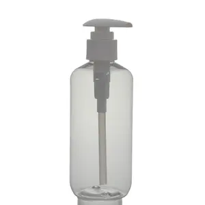 卸売ボストンペットプラスチックボトル250ml 8オンス化粧品包装シャンプーボトル空手消毒剤ボトルスプレーポンプ付き