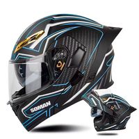 Nouveau casque de moto à double visière avec grand spoiler arrière rabattable, universel quatre saisons, adapté aux hommes et aux femmes, casque de conduite