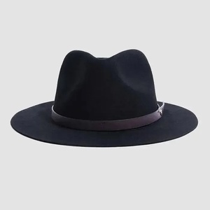 Sombrero Fedora de Lana Negra, Ala Ancha, Ajustable, Unisex, Casual, para Viajes y Actividades al Aire Libre - Product Image 2