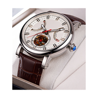 Montres en acier pour hommes, personnalisées en usine, avec cadran squelette, calendrier et affichage de la réserve de marche, pour marque privée