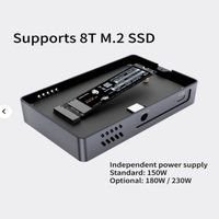 علبة تخزين Thunderbolt 5 M.2 NVMe SSD: تدعم PCIe 4.0 بسرعة 80 جيجابت في الثانية، متوافقة مع أقراص SSD 2230-2280، تبريد نشط، كابل TB5 يعمل بالطاقة عبر الناقل، لأجهزة Mac/Windows