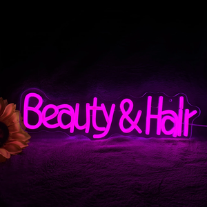 Enseigne lumineuse pour salon de beauté personnalisée Enseigne néon en lettres roses à intensité variable pour salon de coiffure - Product Image 5