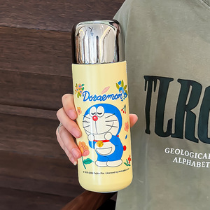 Termo de acero inoxidable Doraemon de 500 ml, botella de agua aislada para mujeres estudiantes, regreso a la escuela, verano 2024 - Product Image 1