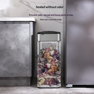 <span class=keywords><strong>Cubo</strong></span> <span class=keywords><strong>de</strong></span> <span class=keywords><strong>Basura</strong></span> Inteligente con Sensor, Diseño <span class=keywords><strong>de</strong></span> Lujo Ligero en Acero Inoxidable, Gran Capacidad, Anti-Olores, Manos Libres, Tapa <span class=keywords><strong>de</strong></span> Cierre Suave - Product Image 2