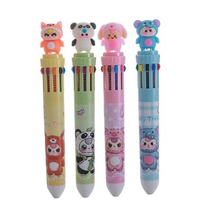 Penna a Sfera Creativa e Carina a Dieci Colori per Studenti delle Scuole Elementari, Penna Multicolore Cartoon con Teste Multiple in Plastica - Product Image 3