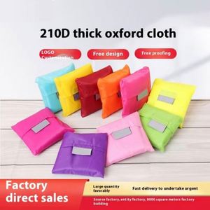 Oxford Cloth Foldable Shopping Bag Square Portable Environmentally Friendly Polyester Bag Printable Logo for <b>Creative</b> <b>Gift</b> - Product Image 6