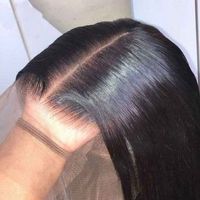 Perruque Lace Closure brésilienne naturelle 5x5 HD, cheveux vierges bruts, nœuds décolorés