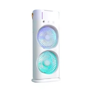Ventilateur de refroidissement électrique portable pour la maison avec double pulvérisation, alimenté par USB, pour une utilisation sur le bureau ou en extérieur en été, ventilateur humidificateur - Product Image 2