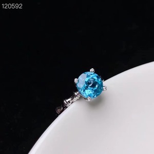 SGARIT Joyería de Plata de Ley 925, Joyería de Moda, Topacio Azul Suizo Natural, Anillo Ajustable, Joyería de Plata Hecha a Mano - Product Image 2