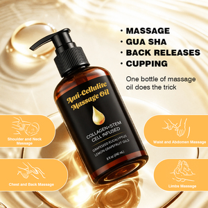 Aceite de Masaje Masculino Anticelulítico con Colágeno de Marca Privada, Extracto de Uva y Limón, Reafirmante y Adelgazante, 240 ml - Product Image 6