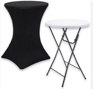 <span class=keywords><strong>Table</strong></span> de bar ronde en plastique blanc pliable avec cadre en <span class=keywords><strong>fer</strong></span> pour fête en plein air - Product Image 5