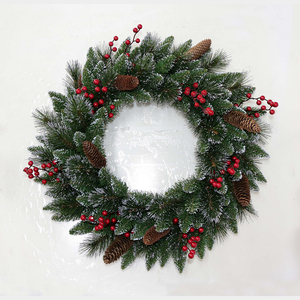 उच्च गुणवत्ता वाले हस्तनिर्मित क्रिसमस की रोशनी के साथ हरी गोल चेरी सजावट के लिए सजावटी गार्लैंड्स - Product Image 5