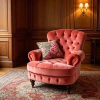 Vente directe usine – Fauteuil de salon individuel de luxe léger américain, style médiéval avec boucle, canapé paresseux personnalisable