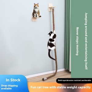 Support d'escalade moderne en bois massif pour chat avec grande <span class=keywords><strong>échelle</strong></span> en corde Support pour chat Top-Of-Sky Ensemble de plate-forme de saut - Product Image 2