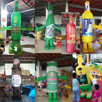 Promotions : Modèle publicitaire gonflable de bouteille de bière, figurine 'Wave Man' danseur volant, en forme de canette de bière