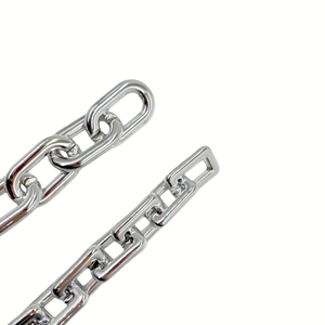 도매 UV 도금 실버 플라스틱 ABS 체인 UV 전기 도금 삽입 버클 오픈 링 수하물 기하학적 체인 - Product Image 5