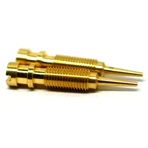 Precision cnc lathe custom cnc machining brass part multiple styles threaded probe hollow shaft OEM part brass shaft