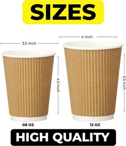 แก้วกาแฟกระดาษคราฟท์ขนาด 7 ออนซ์ ลายริ้ว พิมพ์โลโก้ ใช้แล้วทิ้ง - Product Image 4