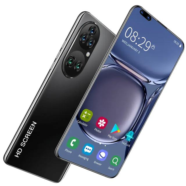 2025 New P60 Pro 7.8 Inch 10 Core Fingerprint Smart Phone 16GB+512GB 4K HD GPS Navigation 5G Android 40+48MP SmartPhone