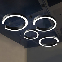 Lustre semi-circulaire 60 100cm en forme de C, luminaire suspendu LED pour centre commercial, salle de sport, bureau, magasin de vêtements, lampe de plafond commerciale