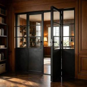 Porta Interna in Vetro e Ferro Nero di Alta Qualità, Eleganza Moderna Personalizzabile - Product Image 1