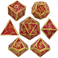 Dés polyédriques Feeron personnalisés en alliage de zinc bleu gravé, écologiques, motif écaille de dragon, 7 pièces, pour jeux de rôle D&D, fantastiques, science-fiction, modernes