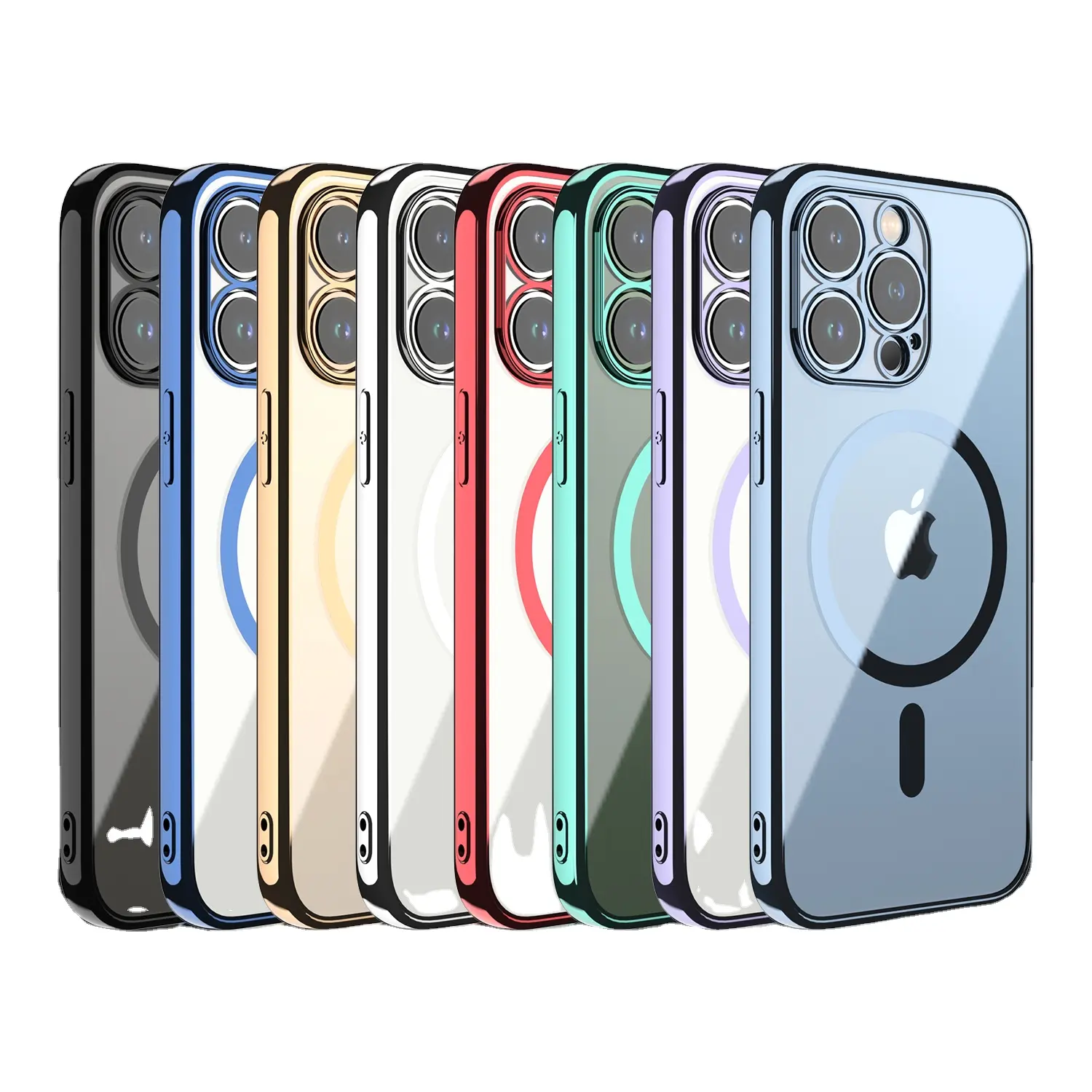 2.0 MM Thickness Crystal Clear Magnetic Chrome Mobile Phone Bags & Cases For iPhone 7 8 S Plus X XR XS MAX 11 12 13 Mini Pro Max