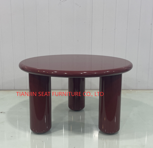 Bàn trà phòng khách chất lượng cao bóng gương, màu đỏ PANTONE, cạnh tròn, chất liệu MDF - Product Image 3