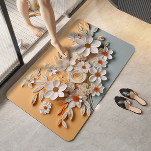 <span class=keywords><strong>Tapis</strong></span> de salle de bain 3D motif fleur douce, <span class=keywords><strong>absorbant</strong></span> l'<span class=keywords><strong>eau</strong></span>, antidérapant, séchage rapide pour sol de salle de bain, porte, cuisine, chambre, <span class=keywords><strong>tapis</strong></span> en diatomite - Product Image 3
