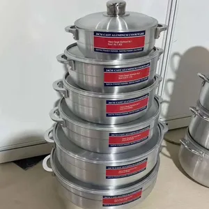 Utensili da cucina economici 6 pentole in alluminio pressofuso in casseruola forgiato da cucina Set da cucina di grande capacità con coperchio Set di pentole per zuppa