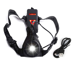Luz para correr para deportes al aire libre con luces <span class=keywords><strong>LED</strong></span> USB recargables de advertencia para la espalda del pecho Material ABS para uso en <span class=keywords><strong>bicicleta</strong></span> Fuente de alimentación CC - Product Image 1