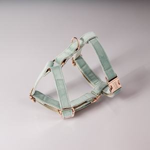 ชุดสายจูงและปลอกคอสีเขียวเซจแบบปรับได้ ไม่รัดคอ พร้อมที่ใส่ถุงเก็บอุจจาระ ของขวัญสำหรับสุนัข - Product Image 2