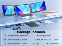 Écran portable ultra-fin modèle S8Pro 14 pouces FHD 1080P, extension d'écran pour ordinateur portable, triple écran léger, triple écran pour ordinateur portable