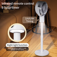 Logo personnalisé Ventilateur de bureau Veilleuse Puissant USB Affichage numérique Mini ventilateur portable Pratique Air Rétractable Refroidissement Rechargeable