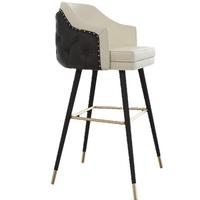 Tabouret de bar moderne minimaliste de style nordique, avec structure en métal, dossier haut et pieds longs, pour usage domestique et commercial