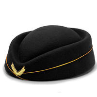 Béret d'hôtesse de l'air personnalisé en tissu acrylique avec motif, idéal pour toutes les saisons et l'étiquette professionnelle