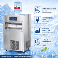 Machine à glaçons commerciale 2-en-1 de 65 kg/140 lb, compatible eau, type pulvérisation, en acier inoxydable pour bars et cafés