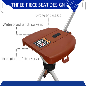 Tongkat berjalan medis, tongkat penopang Jalan aluminium paduan 3 kaki dengan tempat duduk - Product Image 4