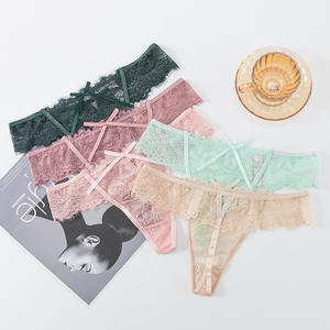 Bragas de encaje Ropa interior sexy para mujer para adultos Precio al por mayor <span class=keywords><strong>Chicas</strong></span> hermosas <span class=keywords><strong>Tanga</strong></span> francés <span class=keywords><strong>con</strong></span> lazo Rhinestone T Back <span class=keywords><strong>Tanga</strong></span> - Product Image 2