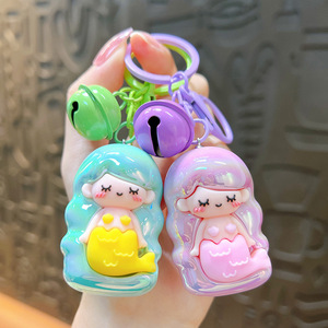 Yeni moda sanat Trendy lazer <span class=keywords><strong>Mermaid</strong></span> renkli anahtarlık sevimli akvaryum anahtarlık kadınlar için çanta takı karikatür - Product Image 3