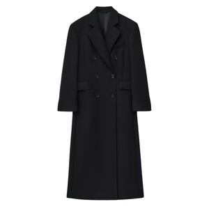 Manteau portefeuille élégant en laine Veste longue d'hiver avec col à revers Fermeture de ceinture réversible respirante Taille XL pour l'automne/hiver - Product Image 6