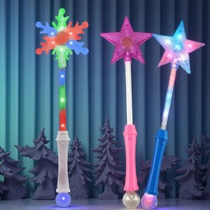 Varita Luminosa con Forma de Copo de Nieve para Niños, Varita Mágica de Hada Navideña, Luces LED para Fiestas de Navidad, Disfraces, Regalos Navideños para Niñas - Product Image 4