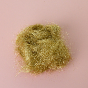 Fils de laine mélangé court jaune or irisé, g, pour chandail, fil métallique, Fiber PET, Angelina, Fiber douce - Product Image 3
