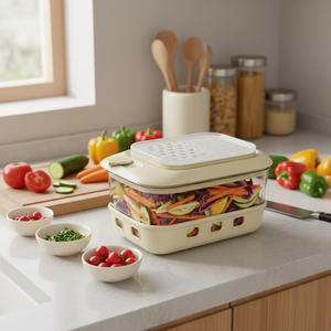 Râpe à légumes en acier inoxydable de qualité alimentaire avec bac de récupération, râpe à légumes antidérapante pour la <span class=keywords><strong>cuisine</strong></span> à domicile - Product Image 1
