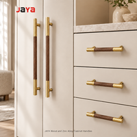 Poignées de meubles JAYA modernes en bois de noyer et hêtre, boutons de tiroir et poignées de porte de cuisine en alliage de zinc, pour chambre et extérieur